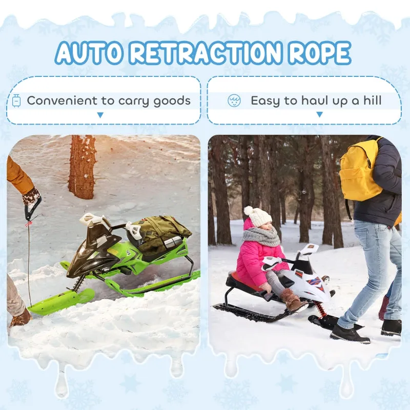 Soozier Snow Racer Sleds for Kids with Padded Rubber Seat - Green & Black