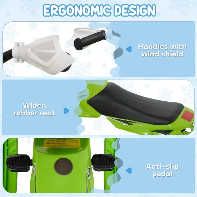 Soozier Snow Racer Sleds for Kids with Padded Rubber Seat - Green & Black