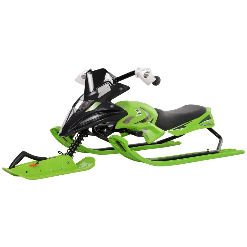 Soozier Snow Racer Sleds for Kids with Padded Rubber Seat - Green & Black