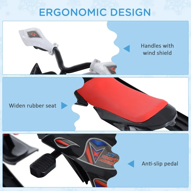 Soozier Snow Racer Sleds for Kids with Padded Rubber Seat - Red & White