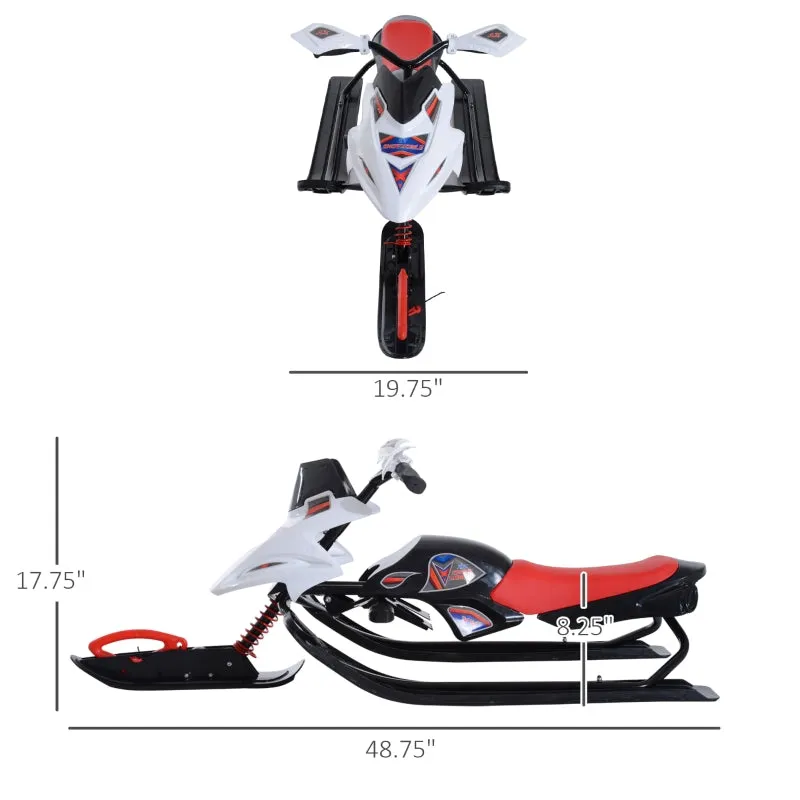 Soozier Snow Racer Sleds for Kids with Padded Rubber Seat - Red & White