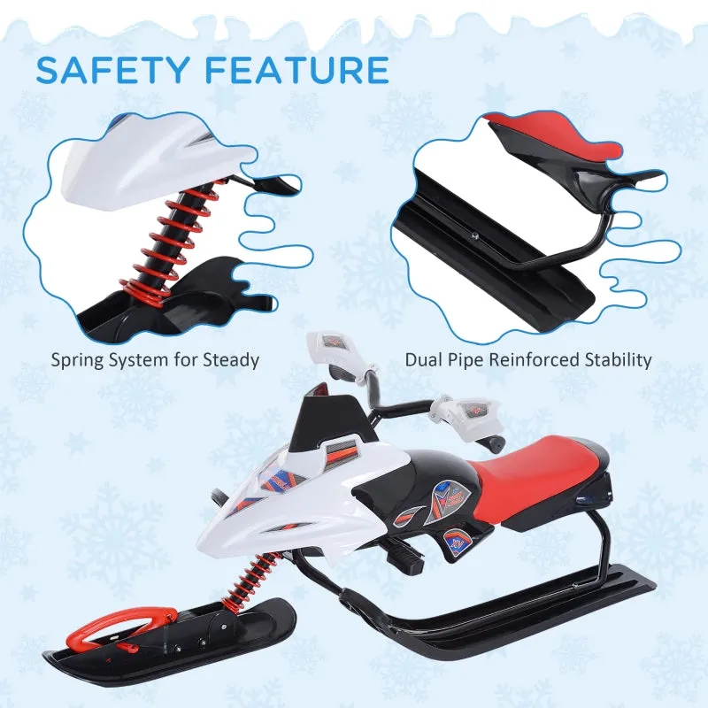 Soozier Snow Racer Sleds for Kids with Padded Rubber Seat - Red & White