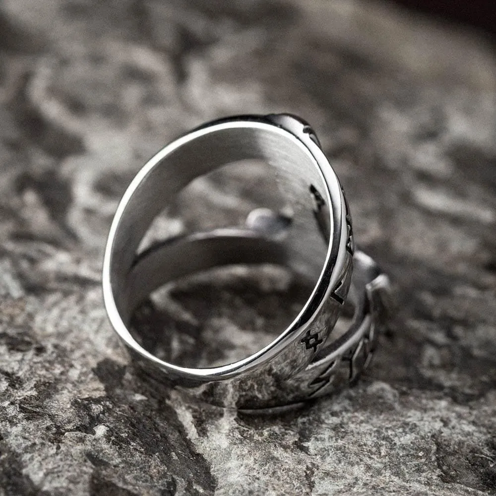 Stainless Steel Open Thor's Hammer Ring