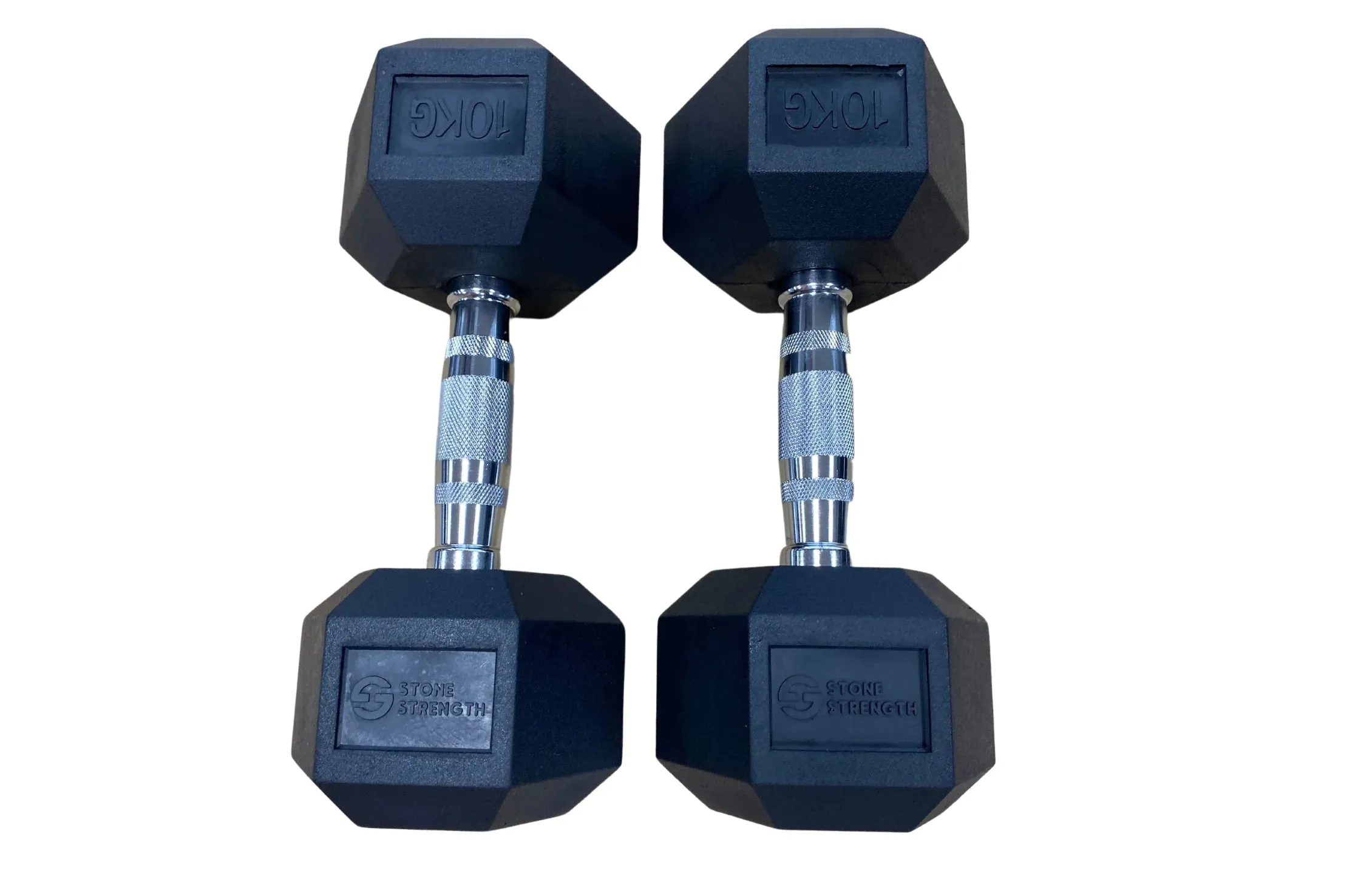 Stone Strength Rubber Hex Dumbbells 1kg - 35kg Pairs