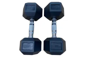 Stone Strength Rubber Hex Dumbbells 1kg - 35kg Pairs