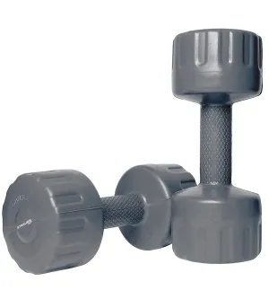 Strauss Unisex PVC Dumbbells Weight for Men & Women | 1Kg (Each)| 2Kg (Pair) | Ideal for Home Workout and Gym Exercises (Grey)