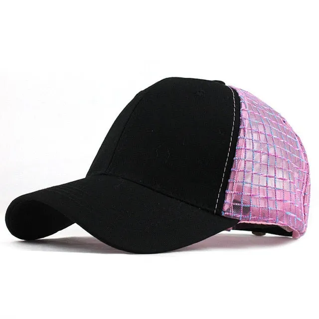 Summer Mesh Glossy Snapback Baseball Cap