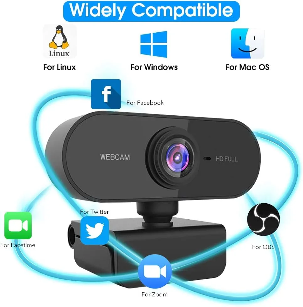 Webcam for PC with Microphone - 1080P HD